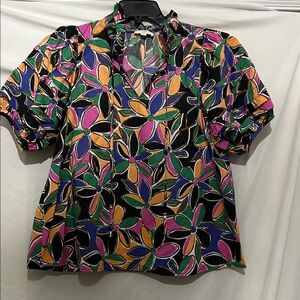 Entro Multicolor Floral Puff Sleeve Blouse